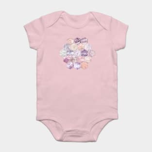 Rose Quartz and Amethyst Stone and Marble Hexagon Tiles Baby Bodysuit